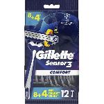 GILLETTE Rasoir jetable Sensor3 8+4