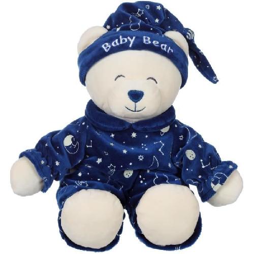 Peluche Gipsy Toys - Baby Bear Glow In The Dark - Peluche Pour Enfant - Brille Dans La Nuit - Vendue en Boite Cadeau - 24 cm - Bleu - Beige