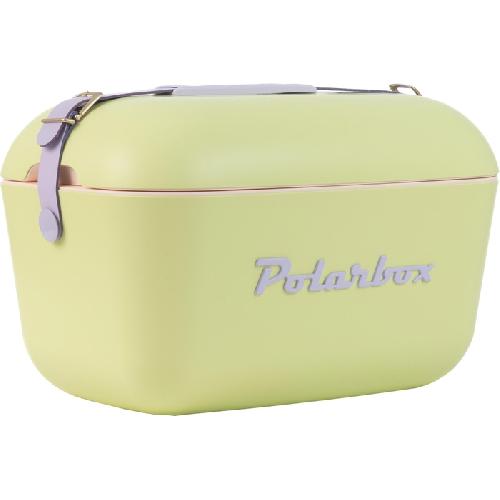 Glaciere Auto - Moto - Bateau Glaciere 12L Vert Lime Pop - logo et sangle violets POLARBOX