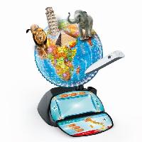 Globe Terrestre CLEMENTONI - Exploraglobe - Voyage en temps reel - 3 modes de jeu et 28 activites - Stylo Bluetooth