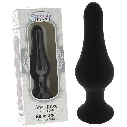 Gode anal a ventouse en silicone noir Large - 13.5 cm