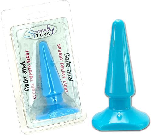 Gode anal Neon Butt Plug bleu 10.5 cm