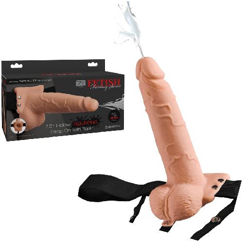 Gode ceinture creux qui ejacule FF - 20 cm D4 a 4.8 cm