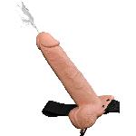 Gode ceinture ejaculateur creux de 26 cm