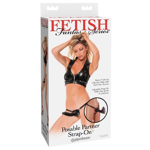 Gode ceinture noire orientable de 20 cm