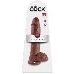 Gode KC 25cm avec testicules Brown