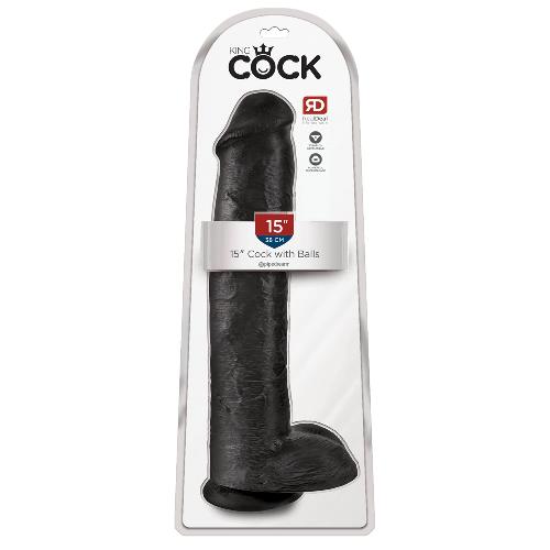Godes Gode King Cock 15 Cock w Balls Dark
