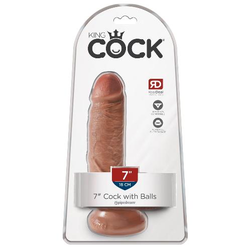 Godes Gode King Cock 7 Cock w Balls Tan