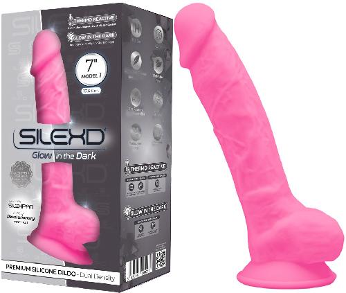 Gode Realiste Rose Phosphorescent Double Densite No 1 - 17.5 cm