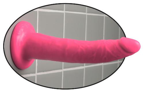 Gode ventouse 18cm Slim rose