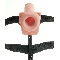 Godes Ceinture Gode ceinture creux avec telecommande et testicules Hollow