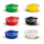 Jeu De Peinture Gouache (6x45ml) - SES CREATIVE - Six couleurs : rouge. bleu. blanc. noir. vert et jaune.