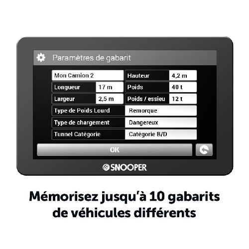 Gps Auto - Module - Boitier De Navigation GPS Poids lourds SNOOPER PL5400 - carto gratuite a vie - Ecran 5p