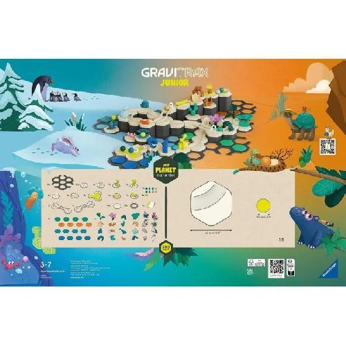 Jeu D'assemblage - Jeu De Construction - Jeu De Manipulation Gravitrax Junior - Starter Set XXL My Planet 184 pieces - Circuit de billes - Jeu de construction créatif - Des 3 ans -