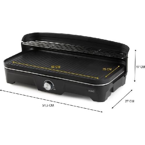 Barbecue De Table - Electrique Grill de table - BBQ Electrique - DOMO - DO9260G - 2200W