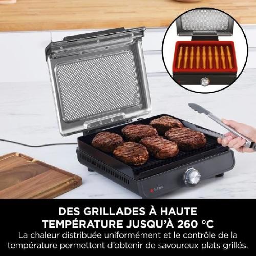 Grill Electrique Grill et plancha d'intérieur - NINJA - Sizzle GR101EU - 34 x 8 x 13.5 cm - Noir