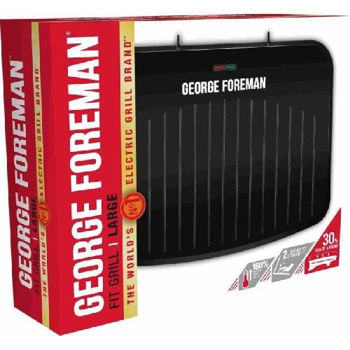 Grill Electrique Grill large - GEORGE FOREMAN - Fit Grill Large - 25820-56 - 2400 W - Anti-adhésif - Noir