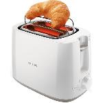 Grille-pain PHILIPS HD2581-00 - 2 fentes extra larges - 830 W - Rechauffe viennoiseries - Blanc