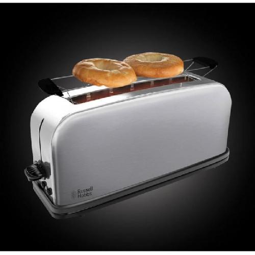 Grille-pain - Toaster Grille-Pain Rétro Adventure Russell Hobbs - Fente Spécial Baguette - Température Réglable - Décongele