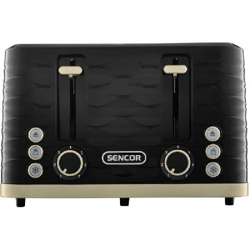 Grille-pain - Toaster Grille-pain - SENCOR - STS 7551BK - 1600 W - 4 fentes - Noir / or