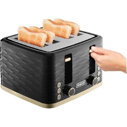 Grille-pain - Toaster Grille-pain - SENCOR - STS 7551BK - 1600 W - 4 fentes - Noir / or