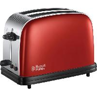 Grille-pain - Toaster Grille-pain RUSSELL HOBBS 23330-56 - Colours Plus - Technologie Fast Toast - Rouge flamme - Fentes extra-larges