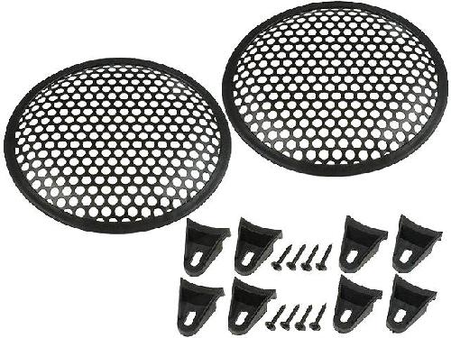Grilles HP & Subs Grilles pour haut-parleur 8p Noir Perforation en rond