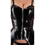 Guepieres et corsets Guepiere noire en vinyle brillant - Taille M
