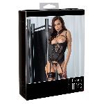 Guepiere noire seins nus avec string ouvert 95B taille M