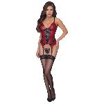 Guepieres et corsets Guepiere rouge et noire taille S