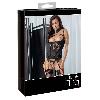 Guepieres et corsets Guepiere noire seins nus avec string ouvert 100B taille L