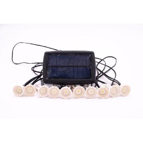 Decoration Lumineuse Guirlande solaire a planter 10 LED blanches - GALIX - 5m - 0.5W - 100 Lumens - 8h d'éclairage