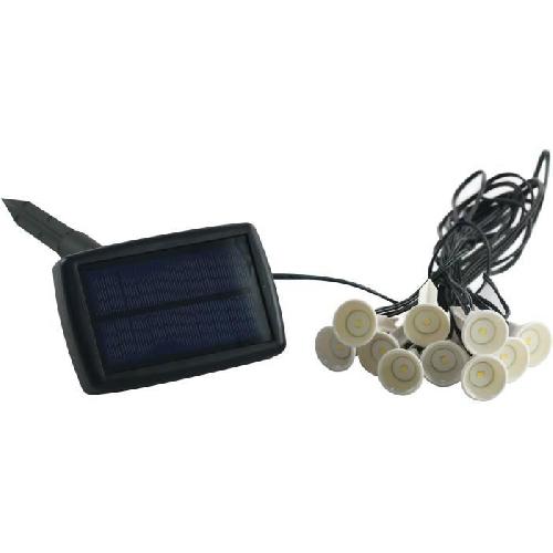 Decoration Lumineuse Guirlande solaire a planter 10 LED blanches - GALIX - 5m - 0.5W - 100 Lumens - 8h d'éclairage