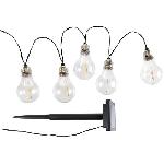 Decoration Lumineuse Guirlande solaire guinguette GALIX - 10 LED multicolores a filament - Extérieur
