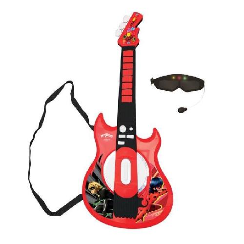 Imitation Instrument Musique Guitare électronique lumineuse avec lunettes équipées d'un micro - Ladybug