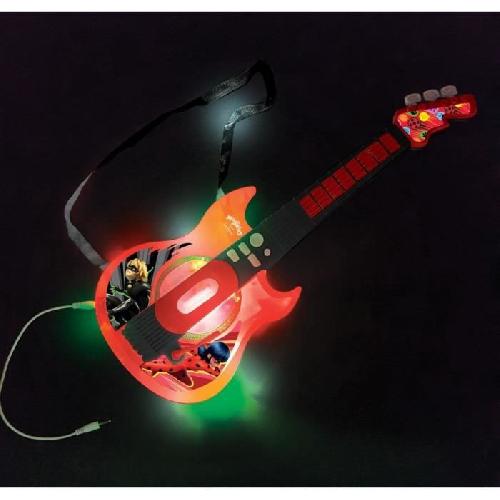 Imitation Instrument Musique Guitare électronique lumineuse avec lunettes équipées d'un micro - Ladybug