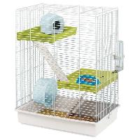 Habitat - Couchage Cage pour hamster FERPLAST Tris - Structure verticale en metal - Accessoires inclus - Blanc