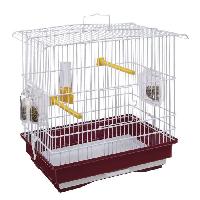 Habitat - Couchage GIUSY Cage pour oiseaux rouge et blanc