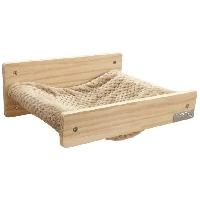 Habitat - Couchage KERBL - Hamac mural pour chats - TIMBER - 38 x 33.5 x 16 cm - Bois massif - Tissu peluche