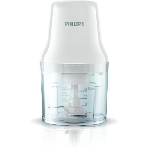 Hachoir Electrique Hachoir éléctrique - PHILIPS - HR1393/00 - 450 W - 0.7 L - 2 lames - Blanc