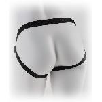 Harnais noir laque pour gode avec pied a aspiration ou pied de support