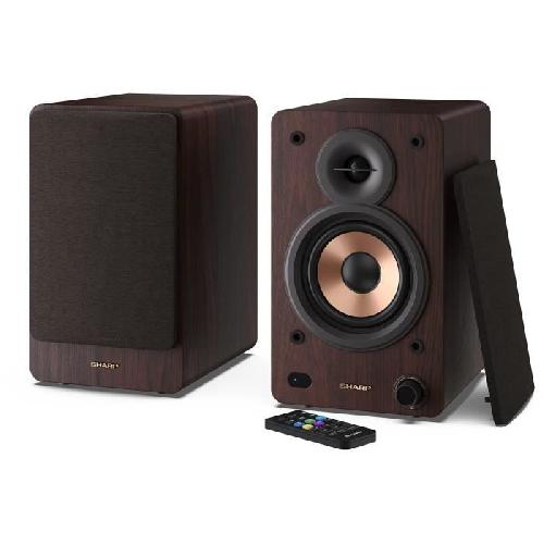 Enceinte - Haut-parleur Bibliotheque Haut-parleurs Bluetooth - SHARP - CP-SS30-BR- - Bibliotheque Marron - 2x 30W - 2 voies - Sans fil - 60W RMS
