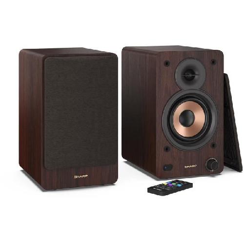 Enceinte - Haut-parleur Bibliotheque Haut-parleurs Bluetooth - SHARP - CP-SS30-BR- - Bibliotheque Marron - 2x 30W - 2 voies - Sans fil - 60W RMS