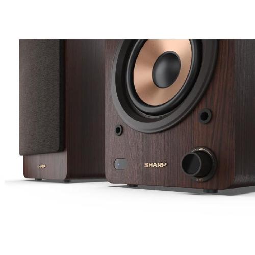 Enceinte - Haut-parleur Bibliotheque Haut-parleurs Bluetooth - SHARP - CP-SS30-BR- - Bibliotheque Marron - 2x 30W - 2 voies - Sans fil - 60W RMS