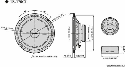 Enceinte - Haut-parleur De Voiture Haut-Parleurs Pioneer TS-170CI 170W 17cm
