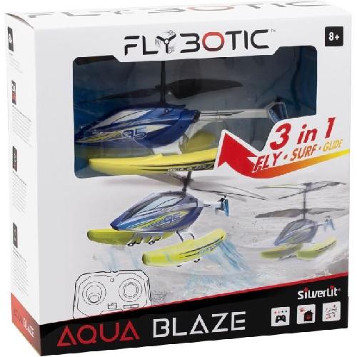 Vehicule Radiocommande Helicoptere Telecommande - FLYBOTIC - Helico Aqua Blaze - 19 -5 cm - jaune et noir - des 8 ans