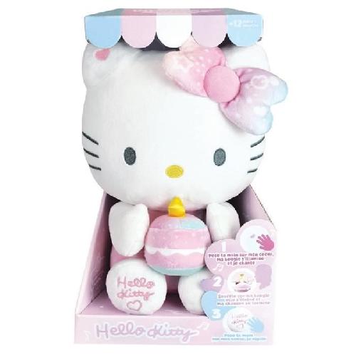 Peluche Hello Kitty Peluche Interactive Anniversaire +/- 26 cm - JEMINI - Musique. bougie et rire interactifs.