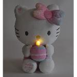 Peluche Hello Kitty Peluche Interactive Anniversaire +/- 26 cm - JEMINI - Musique. bougie et rire interactifs.