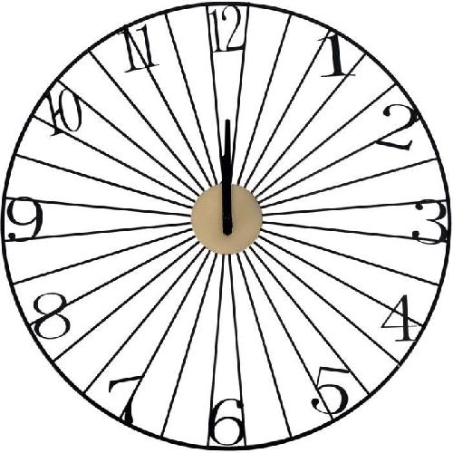 HOME DECO FACTORY Horloge filaire M6 - Fer - 50 cm - Noir