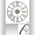Horloge en metal vintage - O36.5 cm - Gris